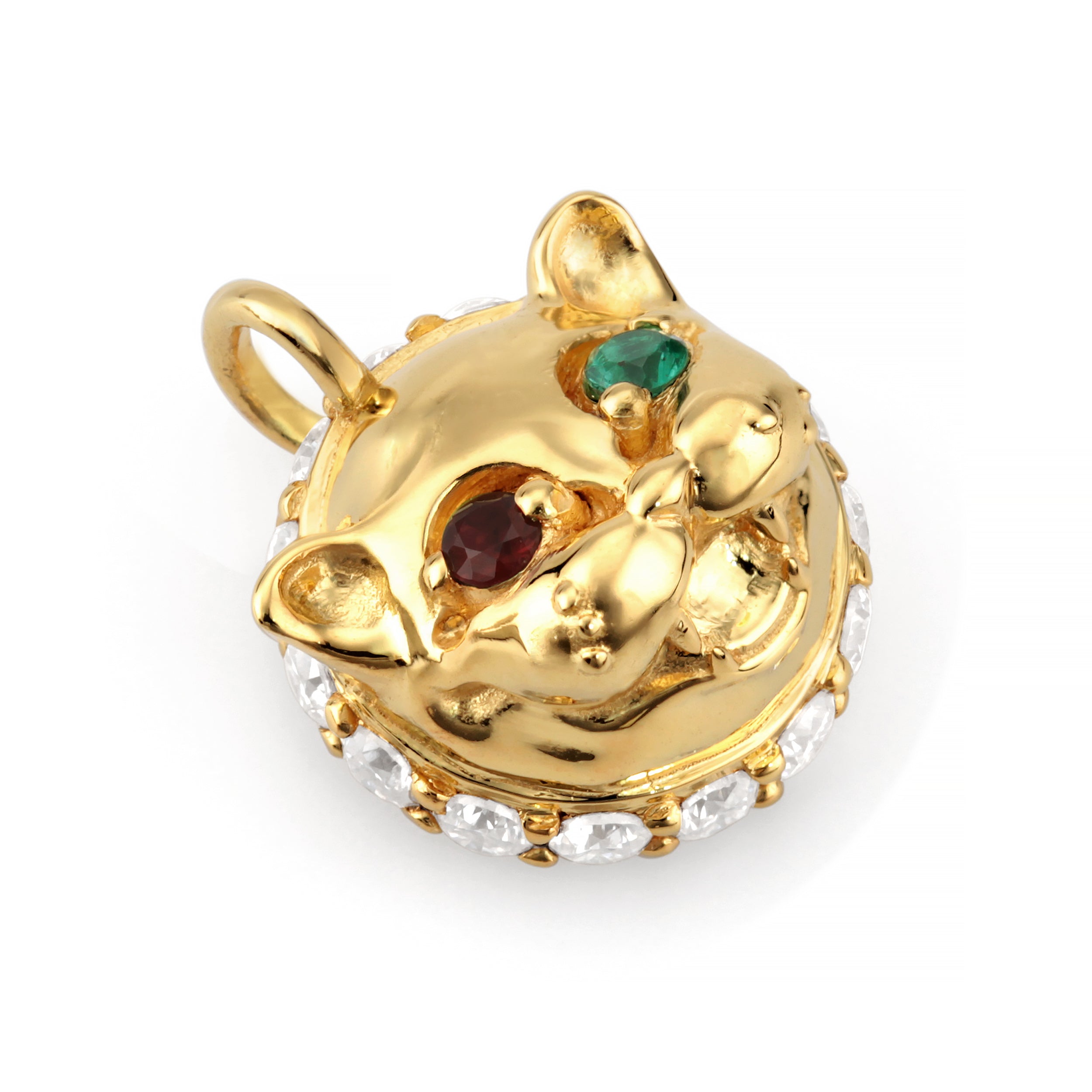 18K YELLOW GOLD LAUGHING CAT CHARM