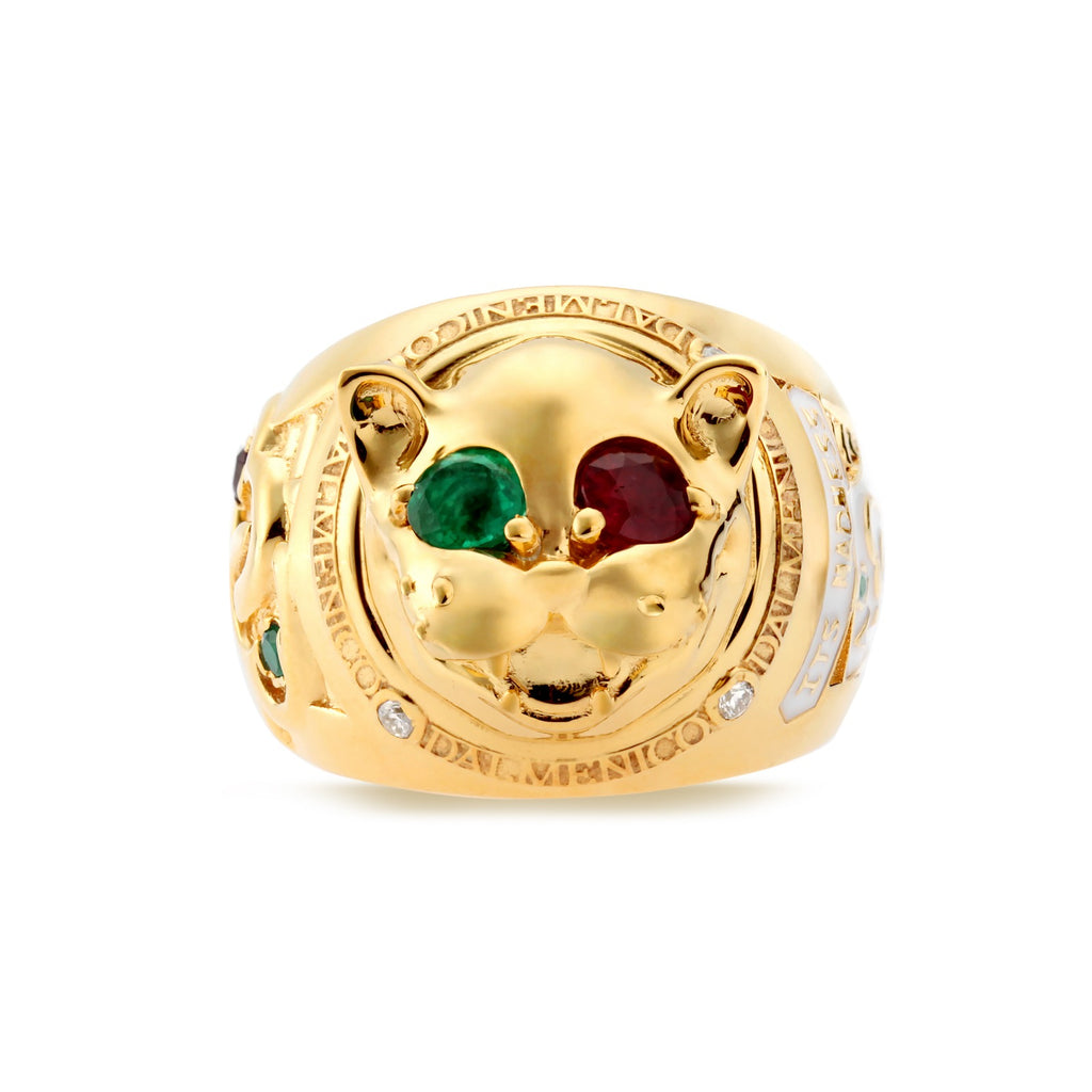 18K YELLOW GOLD LAUGHING CAT